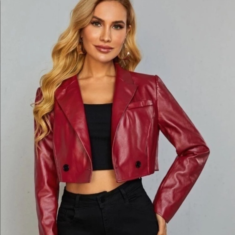 Peak Collar Button Front Blazer NWT